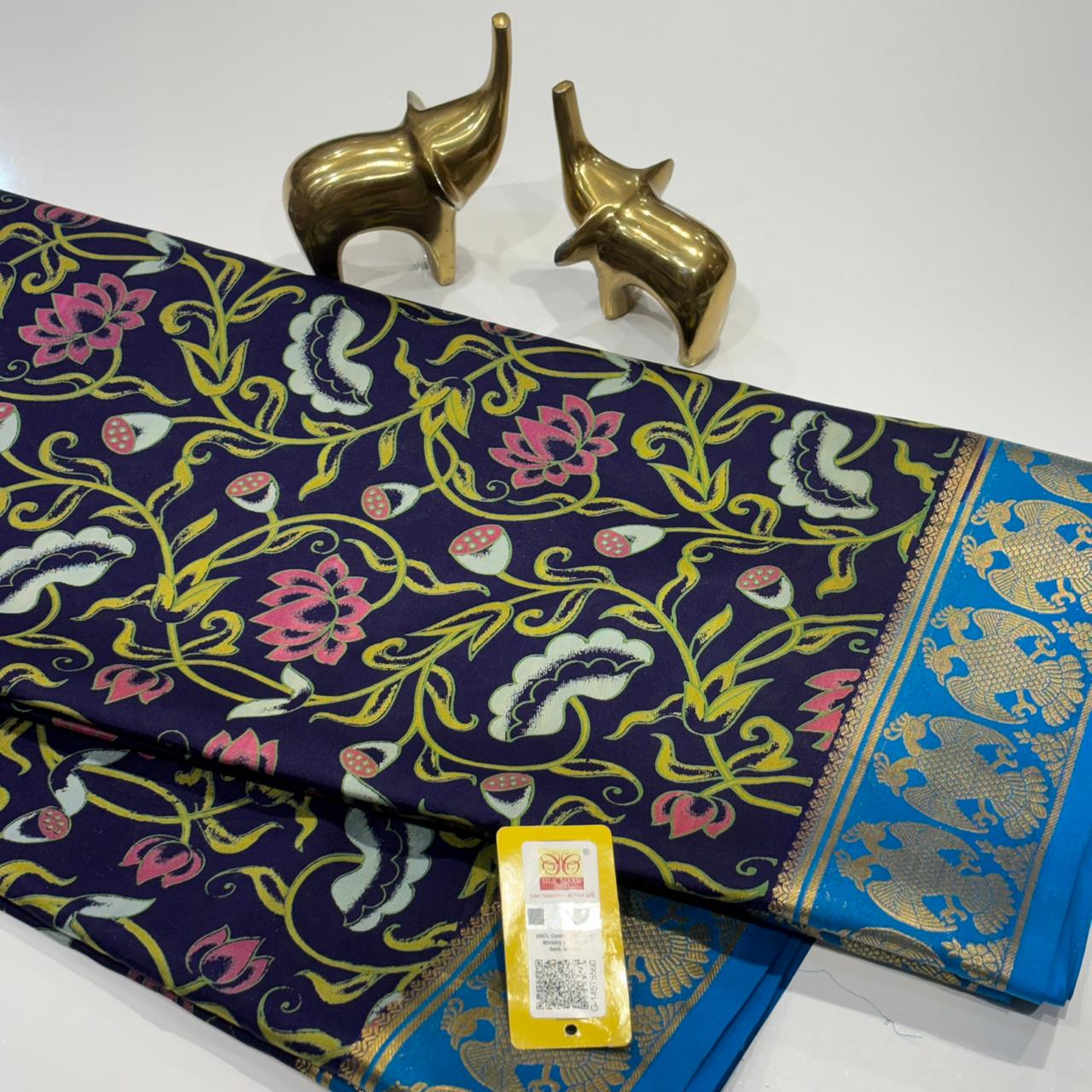 Printed Pure Mysore Silk Saree