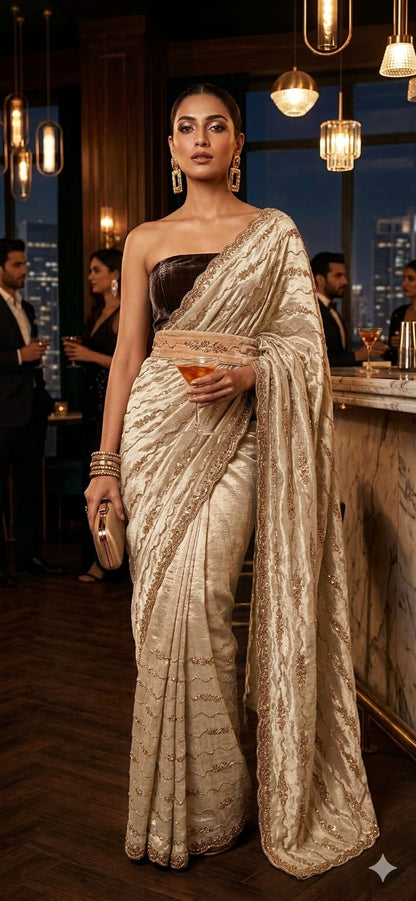 Soft Velvet Chiffon Saree