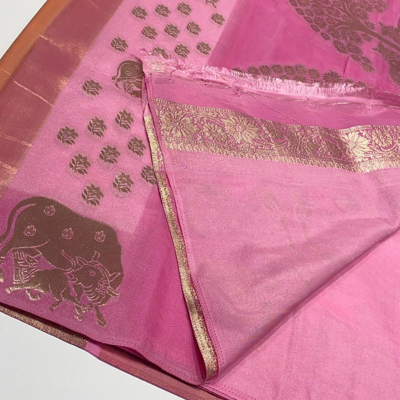 Silky Organza Crepe Saree