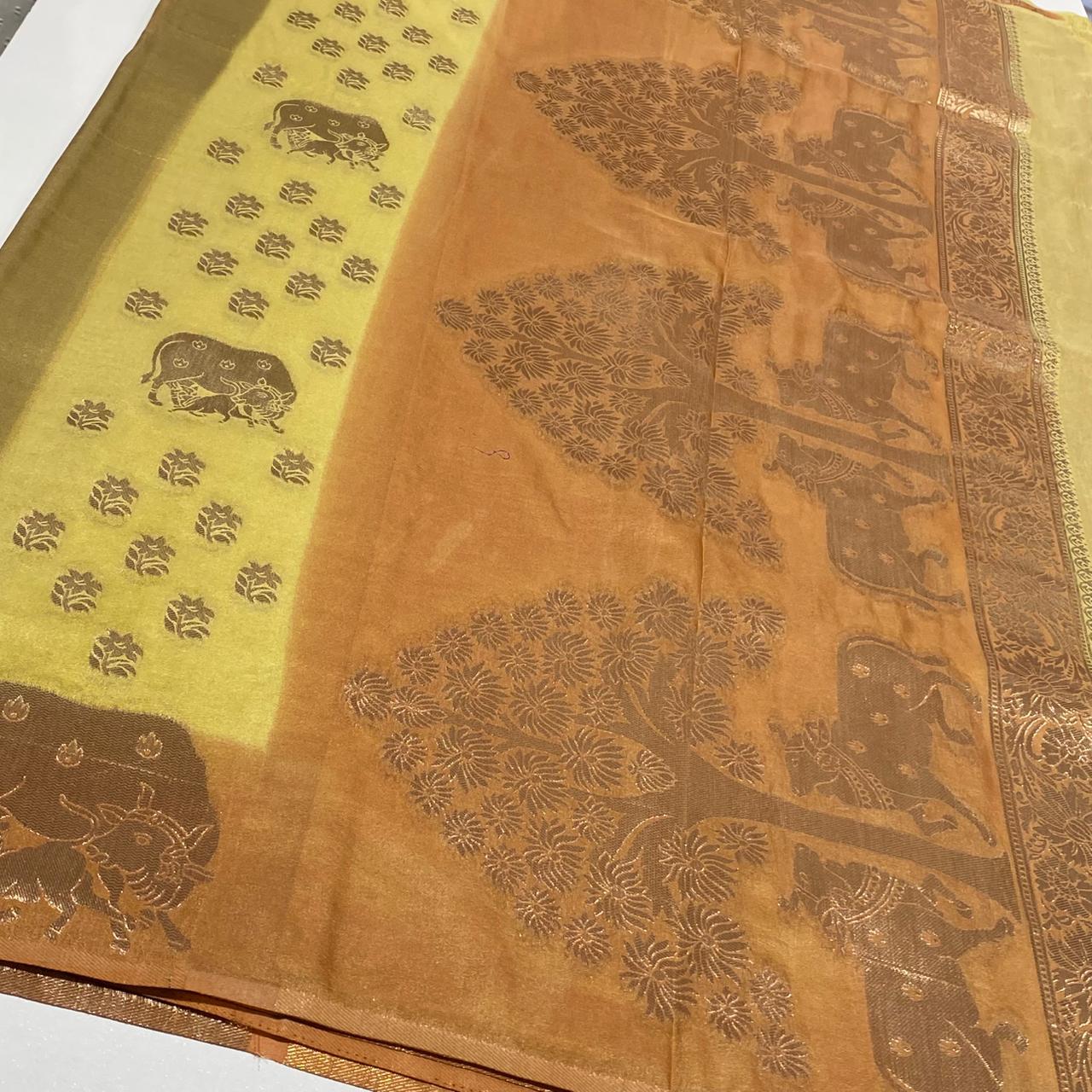 Silky Organza Crepe Saree