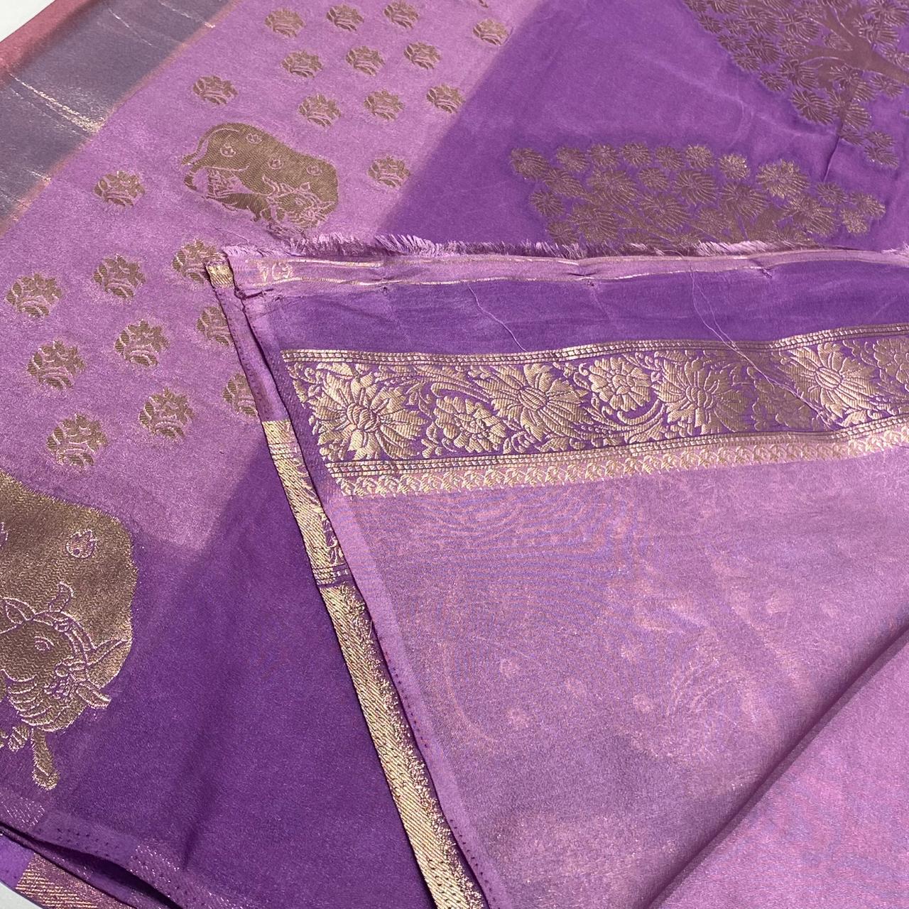 Silky Organza Crepe Saree
