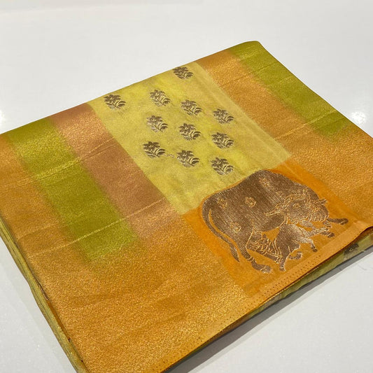 Silky Organza Crepe Saree
