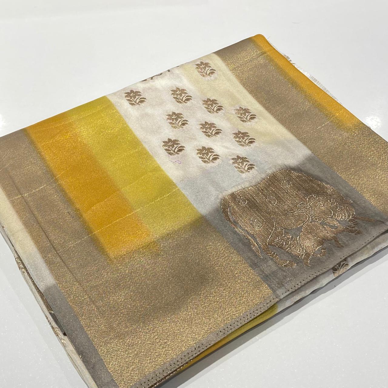 Silky Organza Crepe Saree