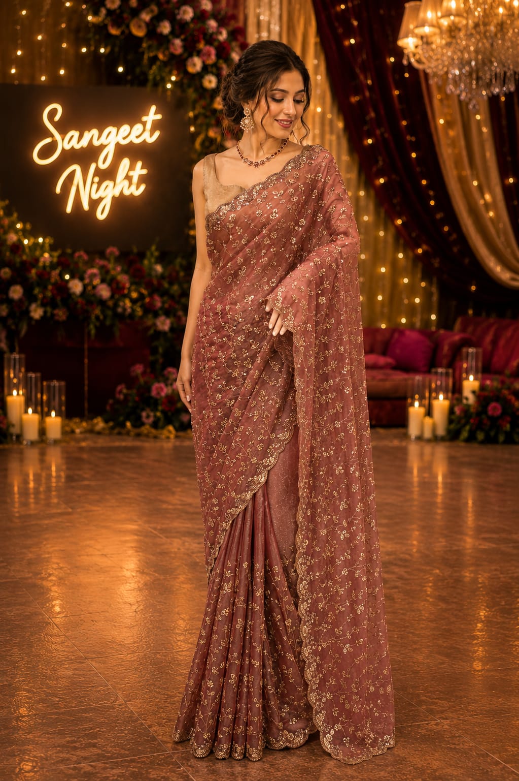 Party Wear Organza Saree