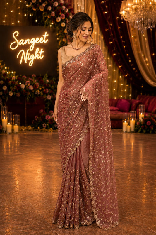 Party Wear Organza Saree