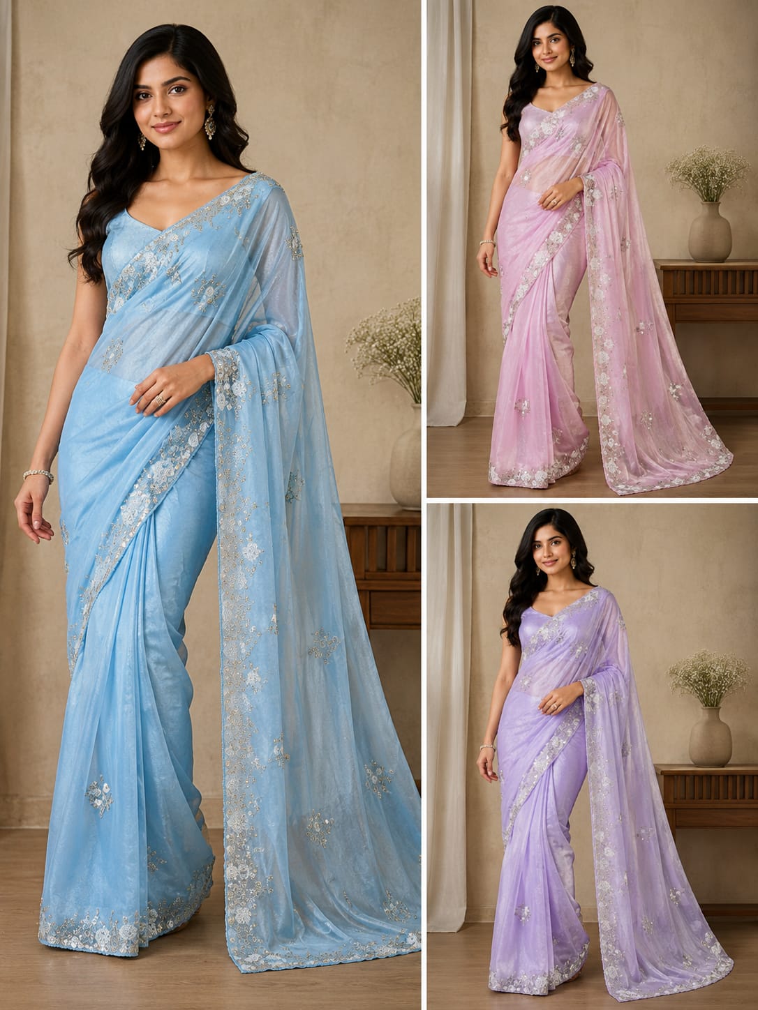 Party Wear Chiffon Saree