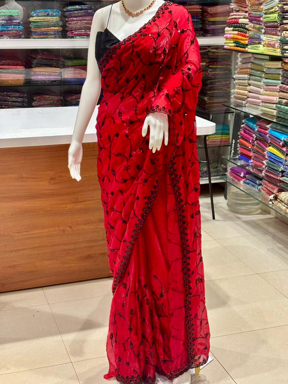 PartyWear Satin Designer Saree