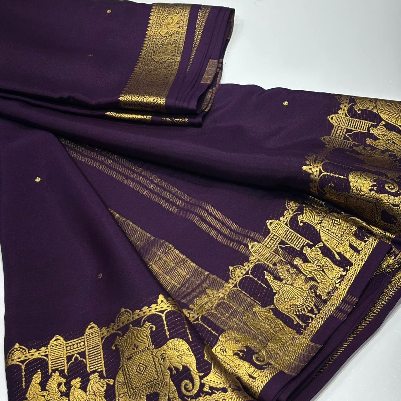 Pure Mysore Crepe Silk Saree