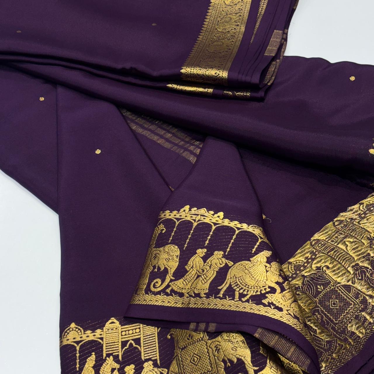 Pure Mysore Crepe Silk Saree