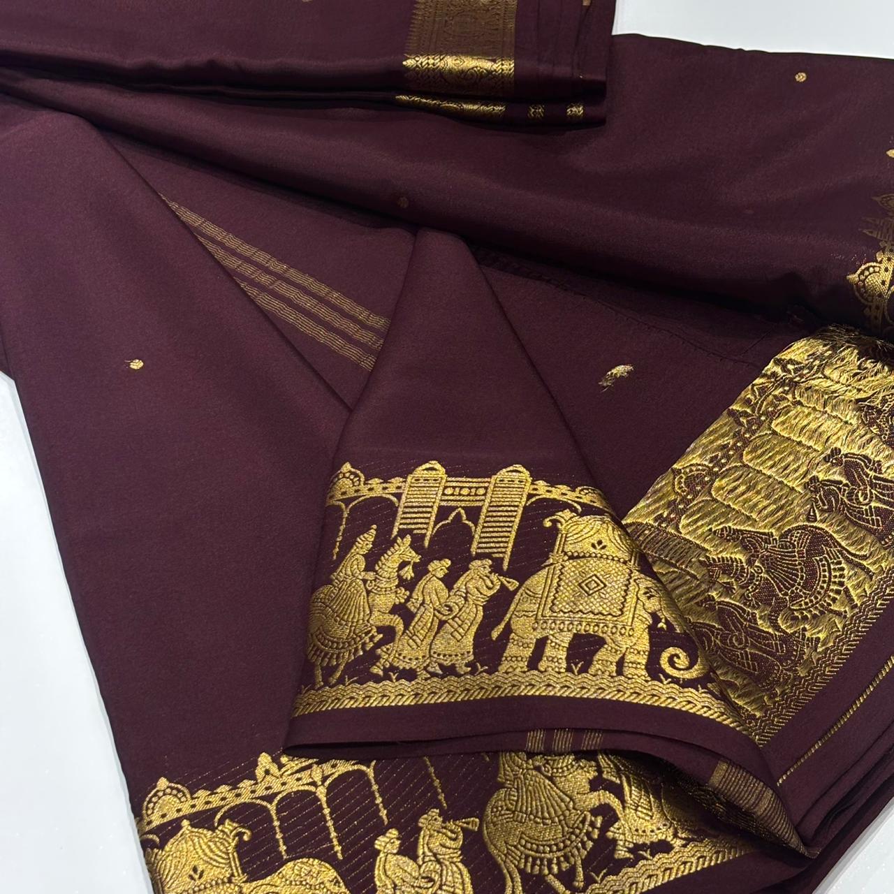 Pure Mysore Crepe Silk Saree