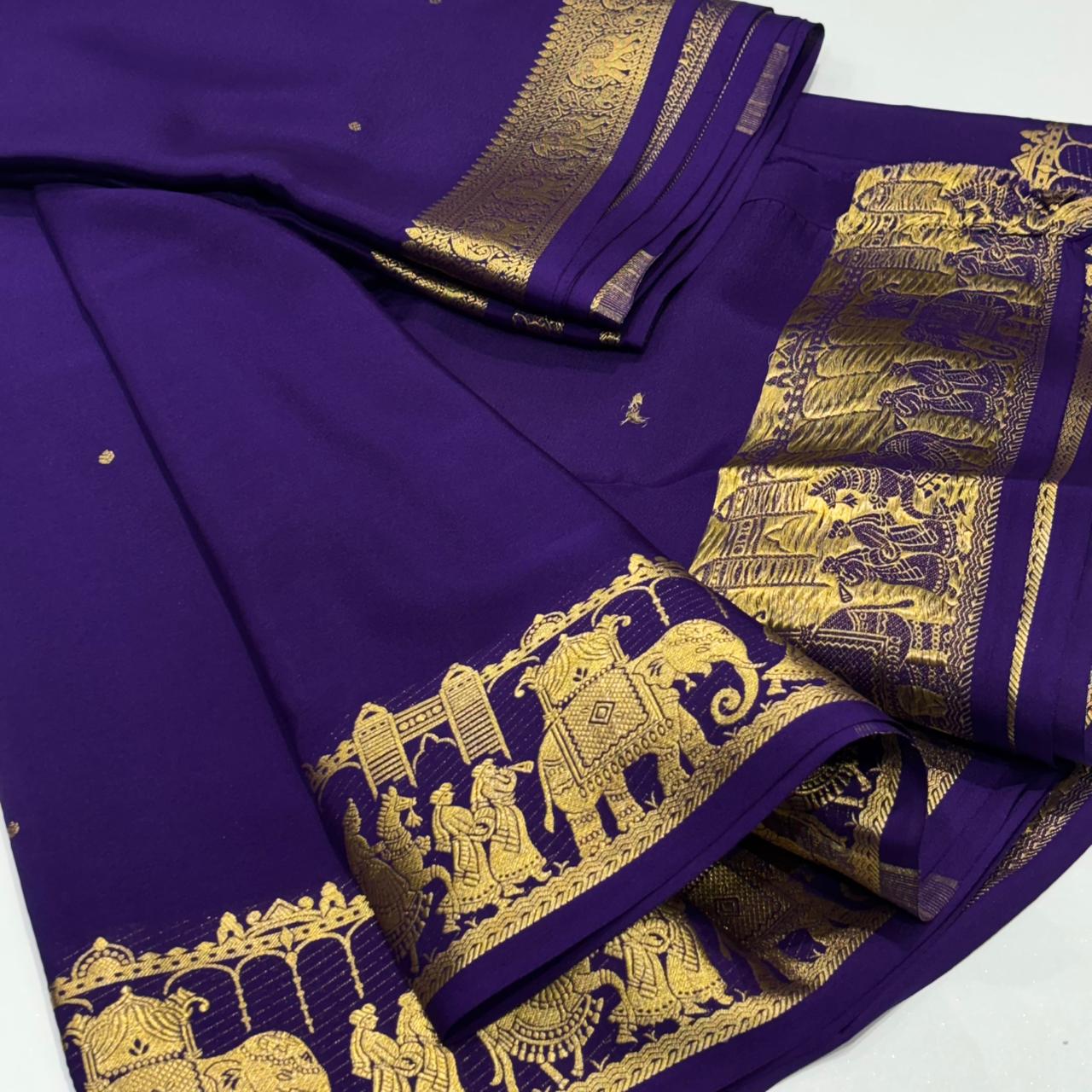 Pure Mysore Crepe Silk Saree