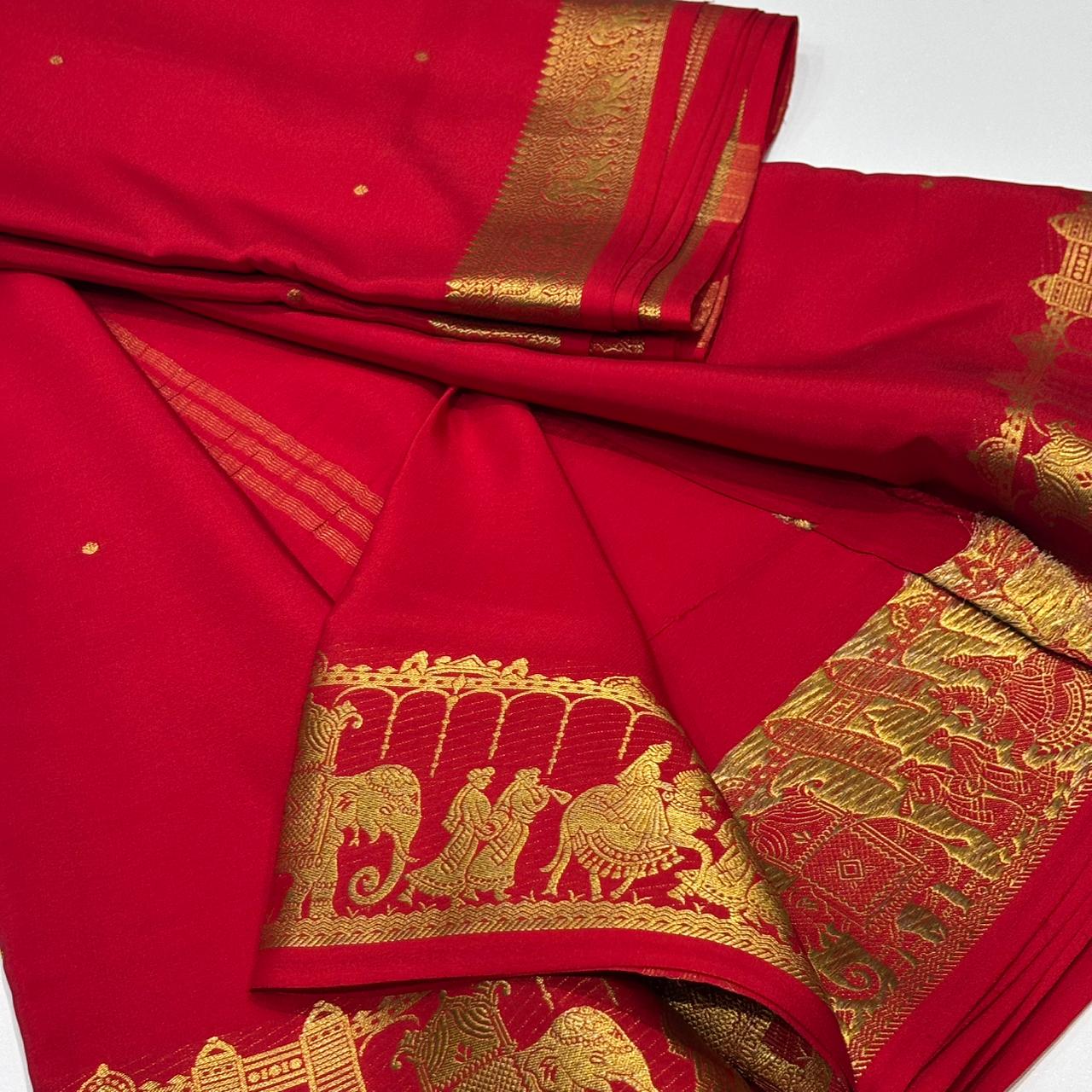 Pure Mysore Crepe Silk Saree