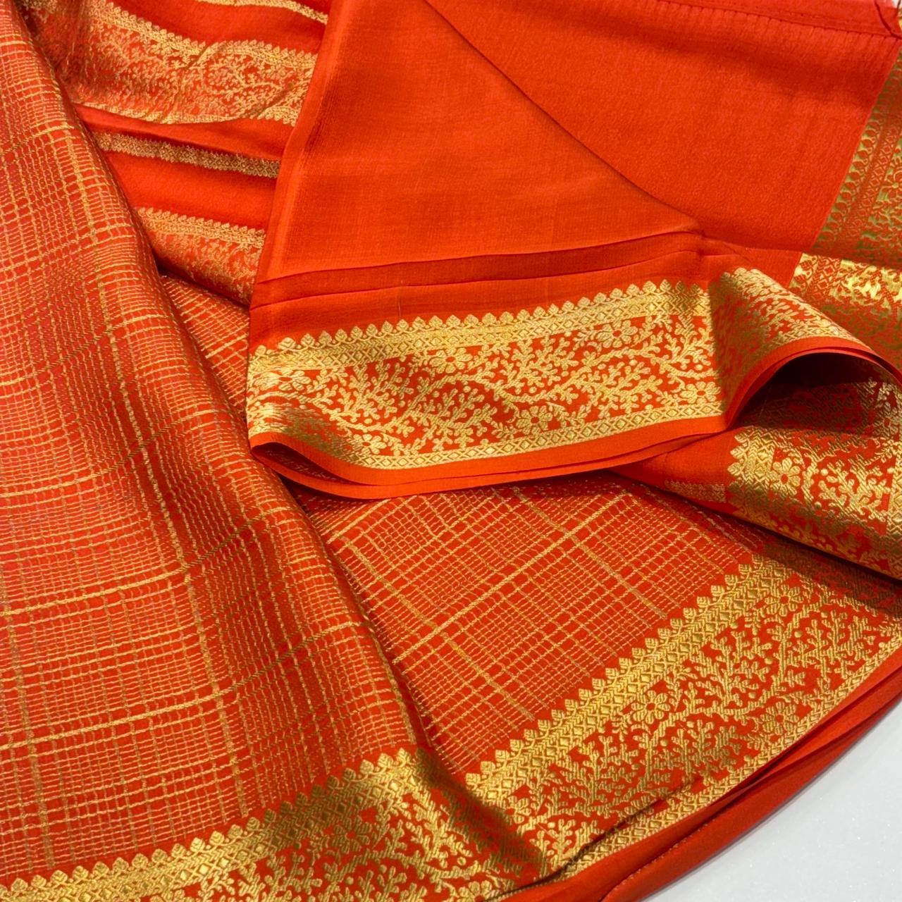Pure Mysore Crepe Silk Saree