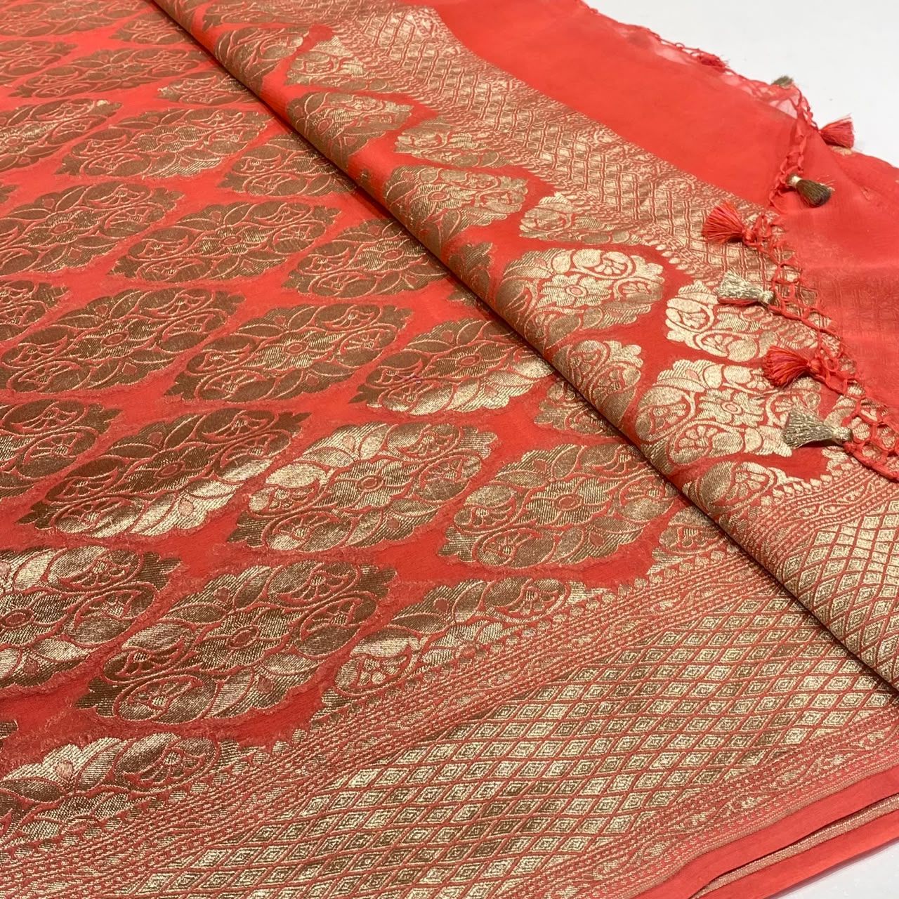 Pure Khaddi Georgette Chiffon Saree