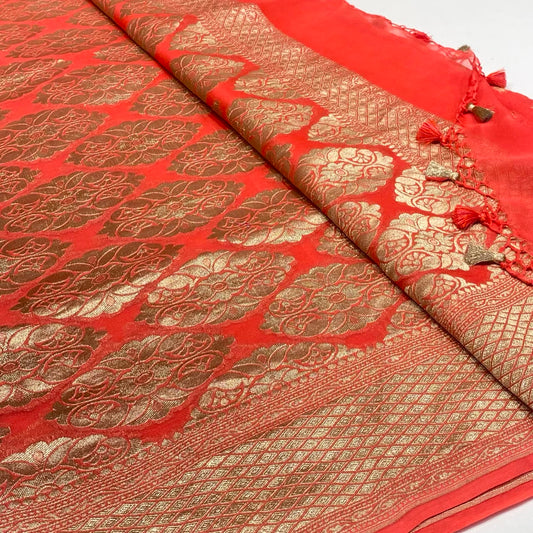 Pure Khaddi Georgette Chiffon Saree