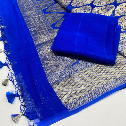 Pure Khaddi Georgette Chiffon Saree