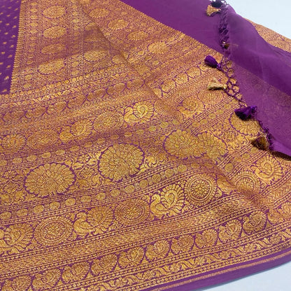 Pure Khaddi Georgette Chiffon Saree