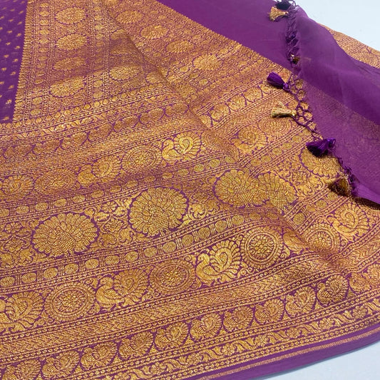 Pure Khaddi Georgette Chiffon Saree