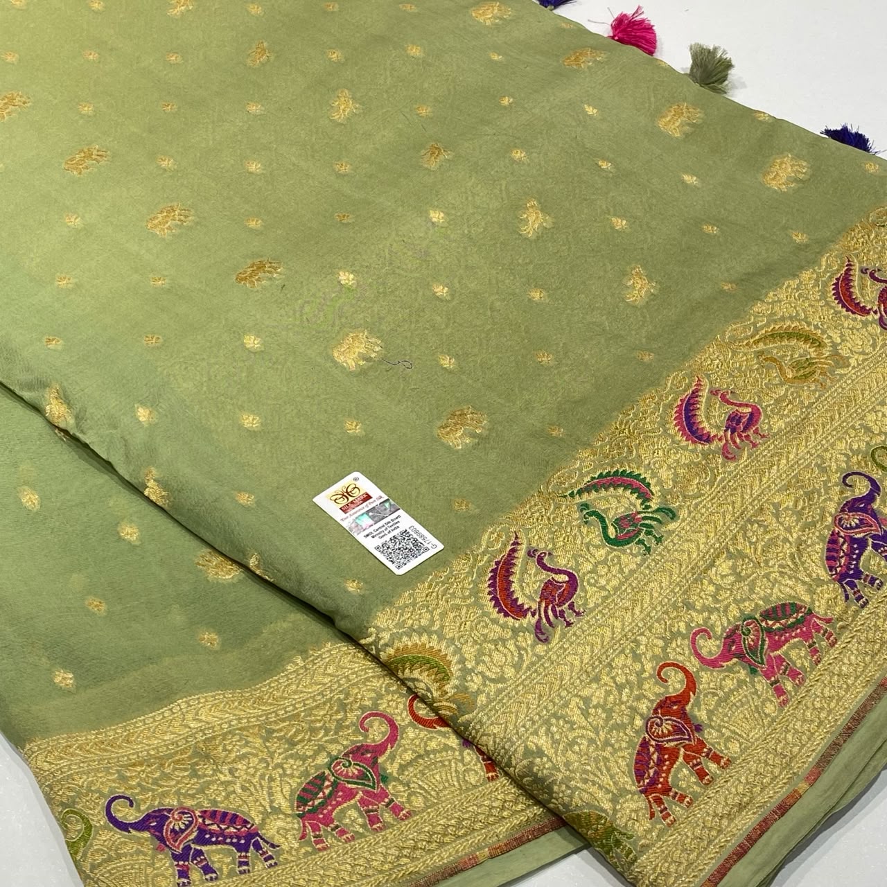 Pure Khaddi Georgette Chiffon Saree