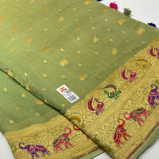 Pure Khaddi Georgette Chiffon Saree