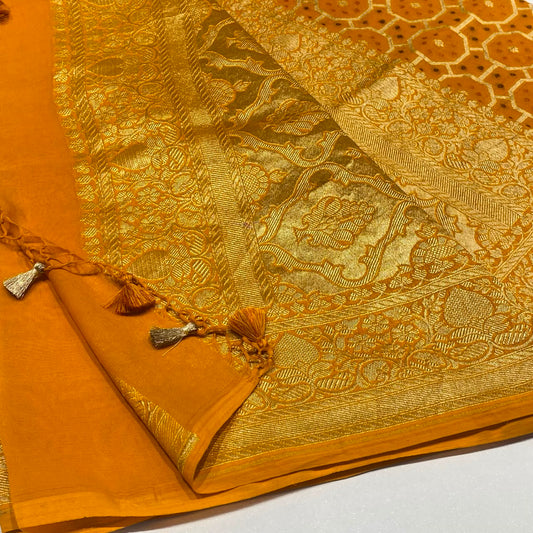 Pure Khaddi Georgette Chiffon Saree