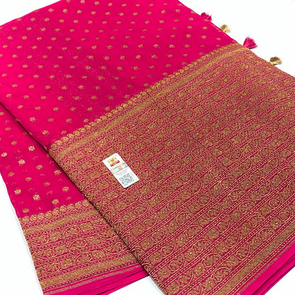 Pure Khaddi Georgette Chiffon Saree