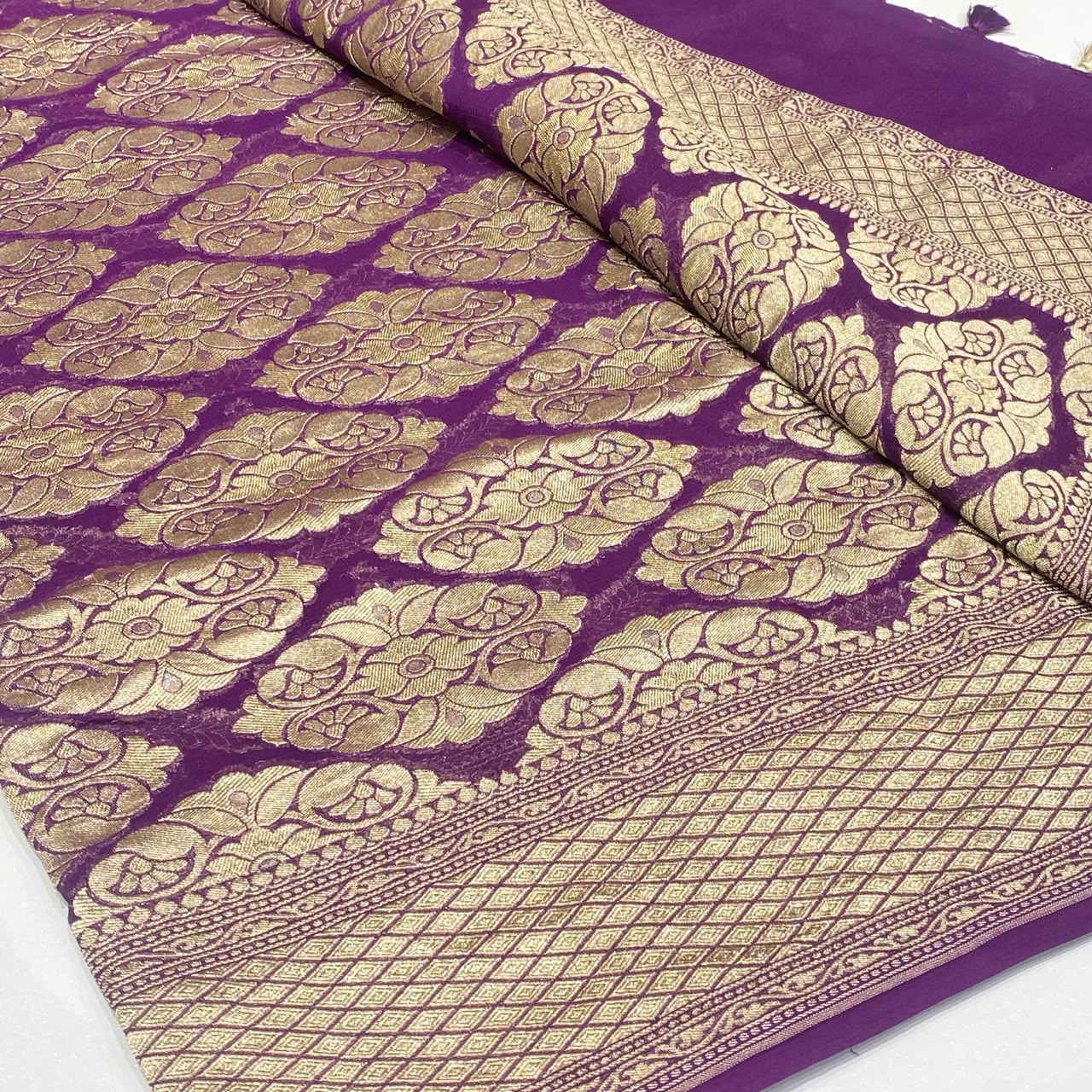 Pure Khaddi Georgette Chiffon Saree