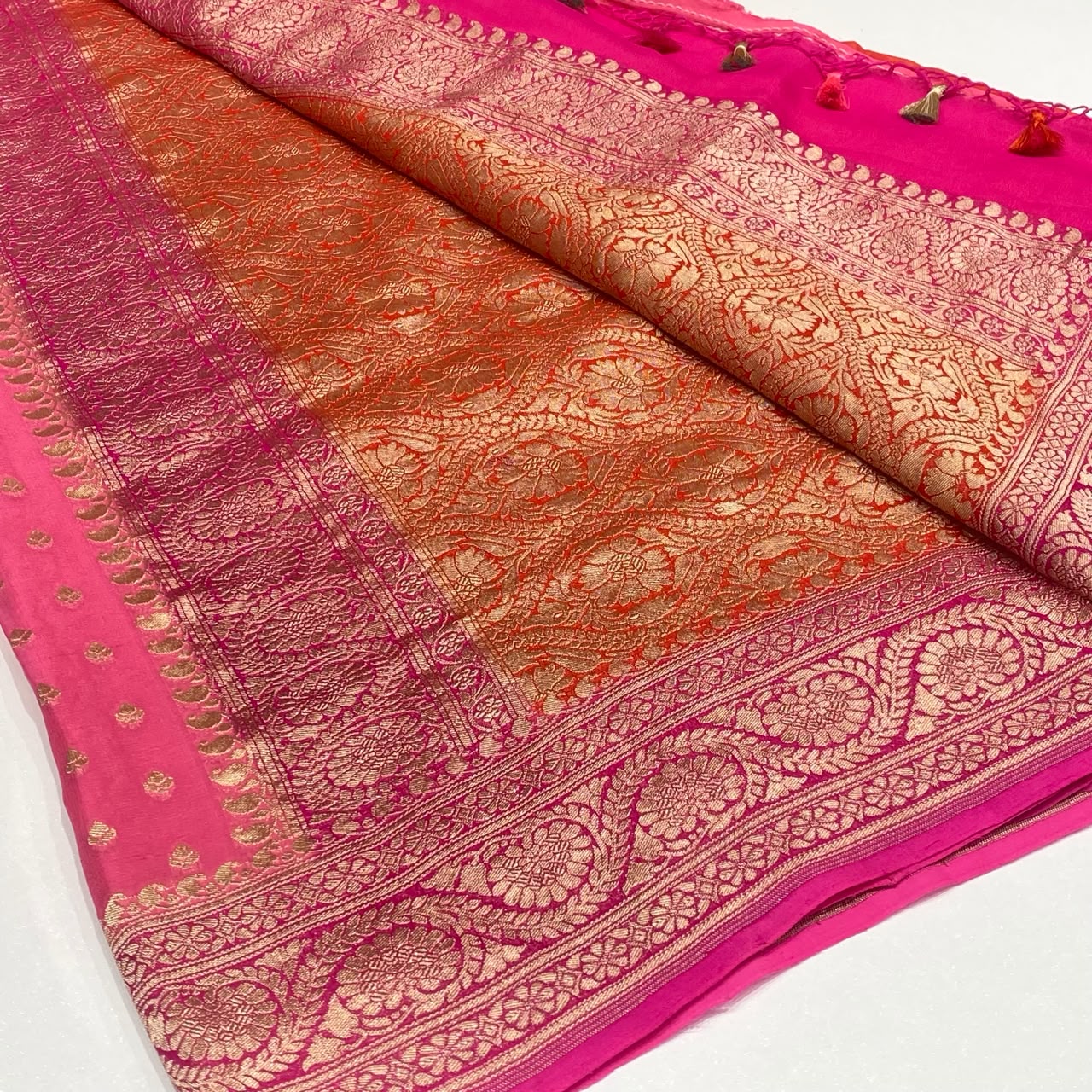 Pure Khaddi Georgette Chiffon Saree