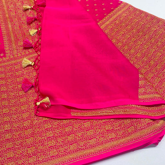 Pure Khaddi Georgette Chiffon Saree