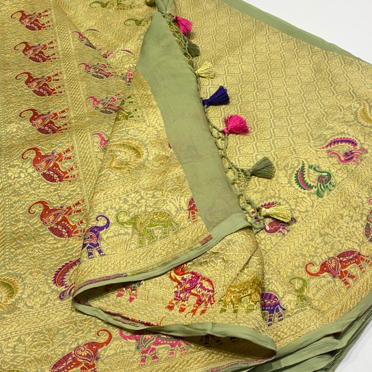 Pure Khaddi Georgette Chiffon Saree
