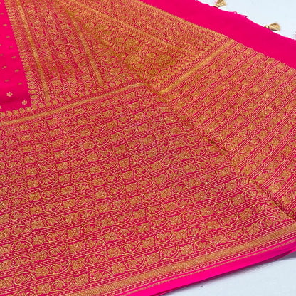 Pure Khaddi Georgette Chiffon Saree
