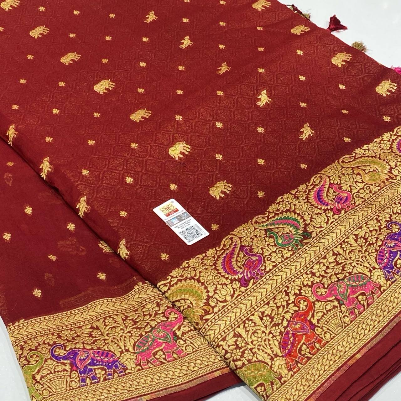 Pure Khaddi Georgette Chiffon Saree