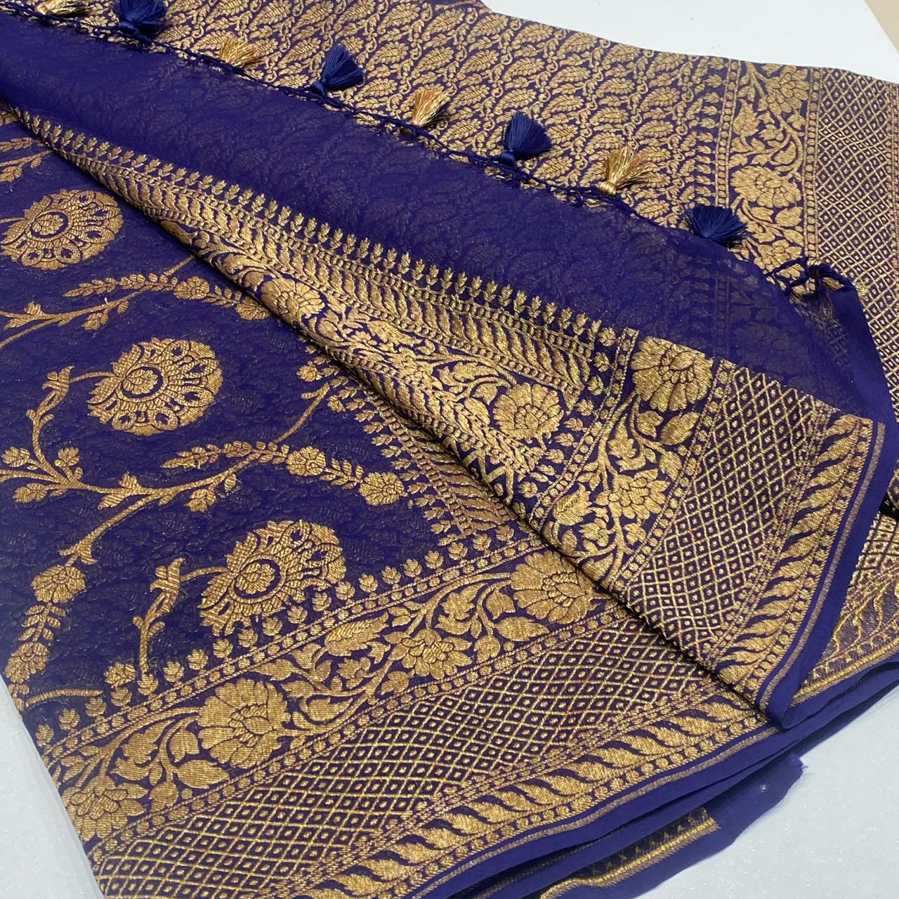 Pure Khaddi Georgette Chiffon Saree