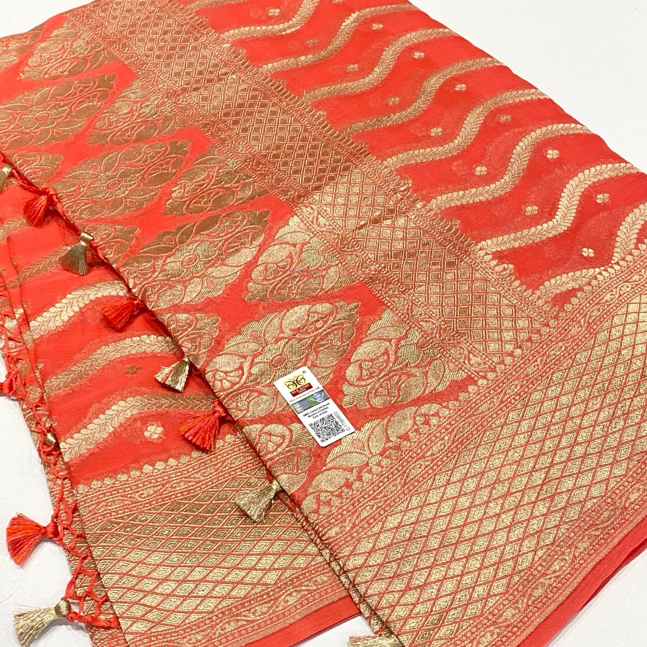 Pure Khaddi Georgette Chiffon Saree