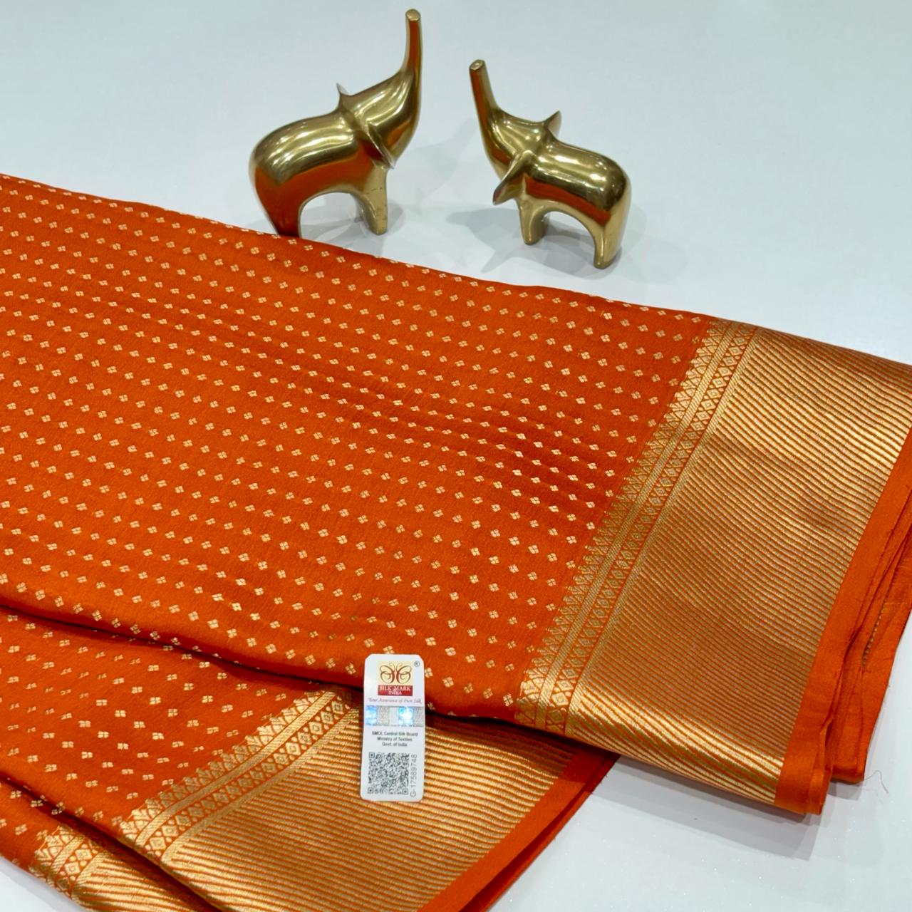 Pure Mysore Silk Brocade Saree