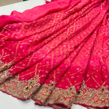 Chiffon Bandhani Banarasi Jacquard Saree