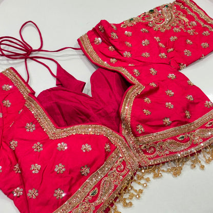 Chiffon Bandhani Banarasi Jacquard Saree