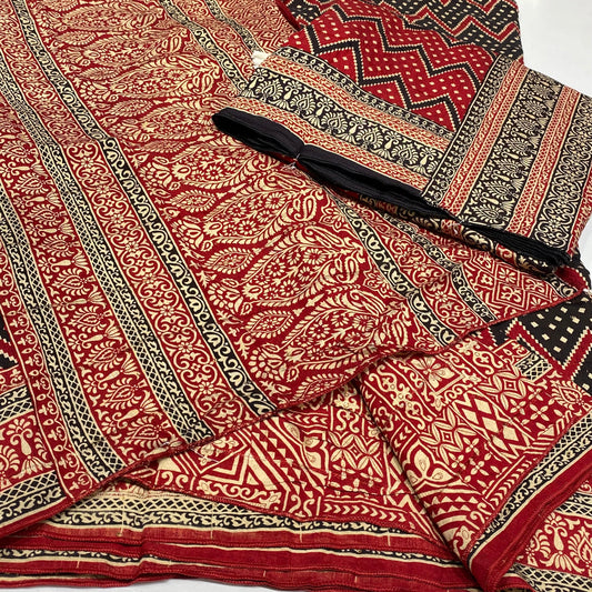Printed Modal Crepe Saree
