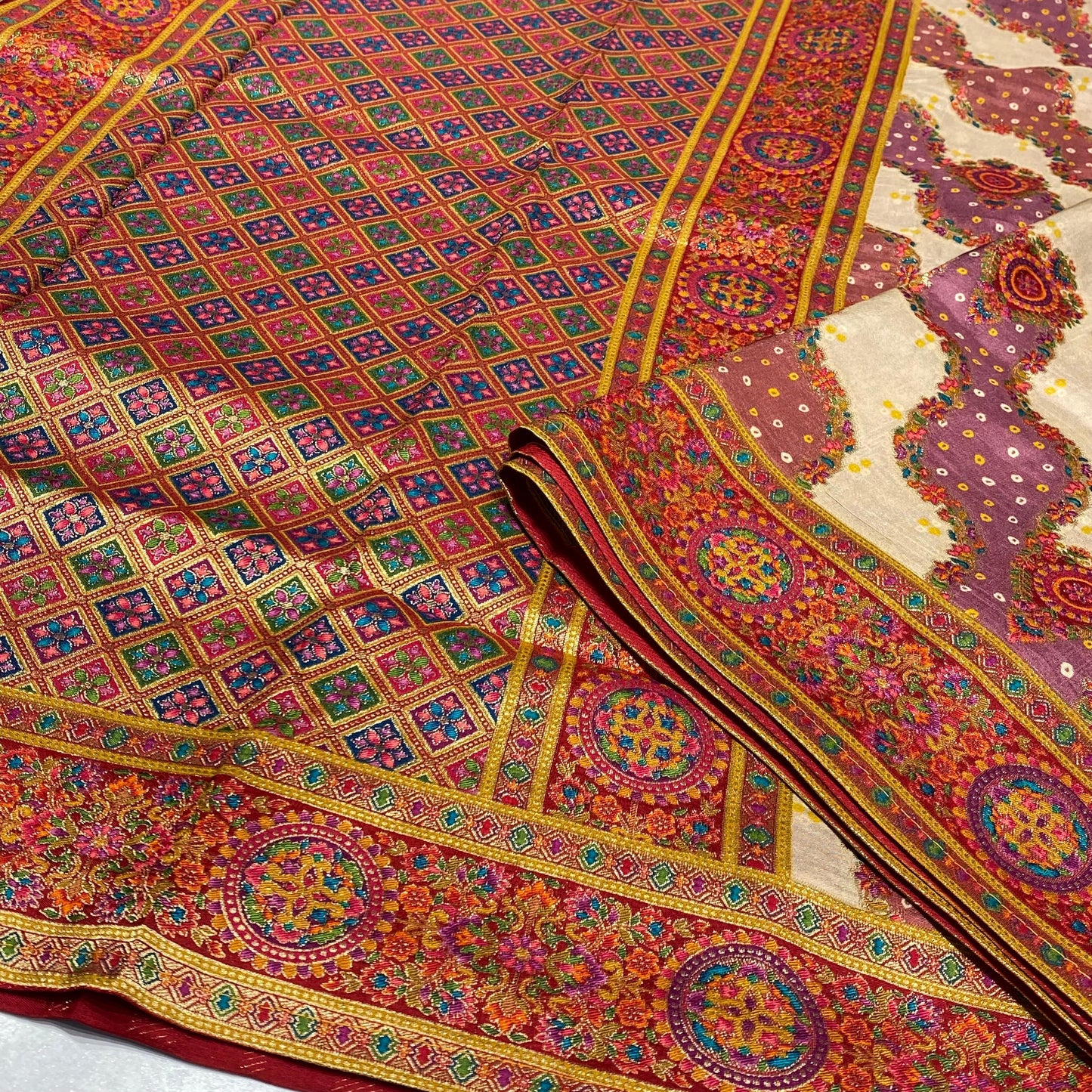 Royal Kashmir Work Pashmina Saree