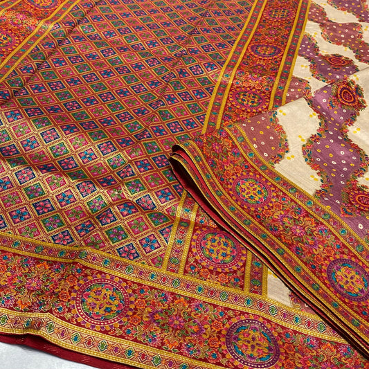 Royal Kashmir Work Pashmina Saree