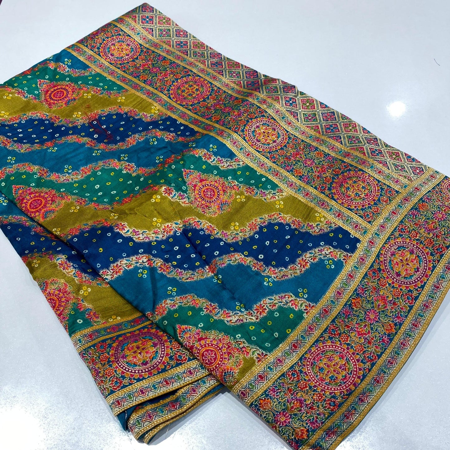 Royal Kashmir Work Pashmina Saree