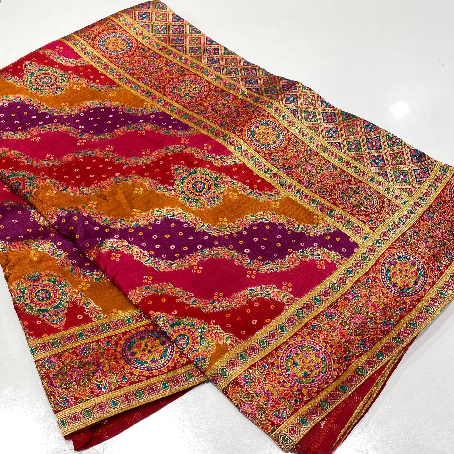 Royal Kashmir Work Pashmina Saree
