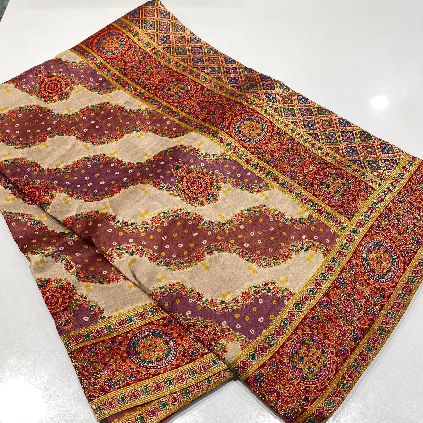 Royal Kashmir Work Pashmina Saree