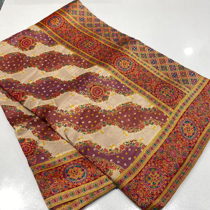Royal Kashmir Work Pashmina Saree