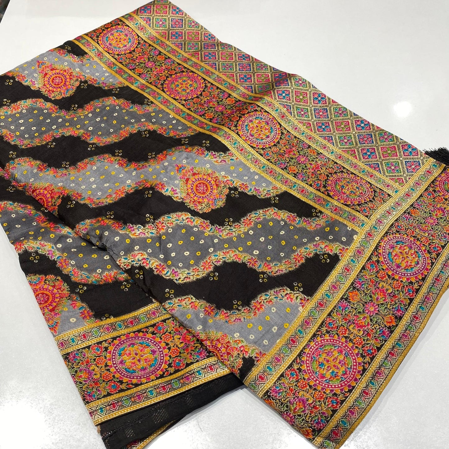 Royal Kashmir Work Pashmina Saree