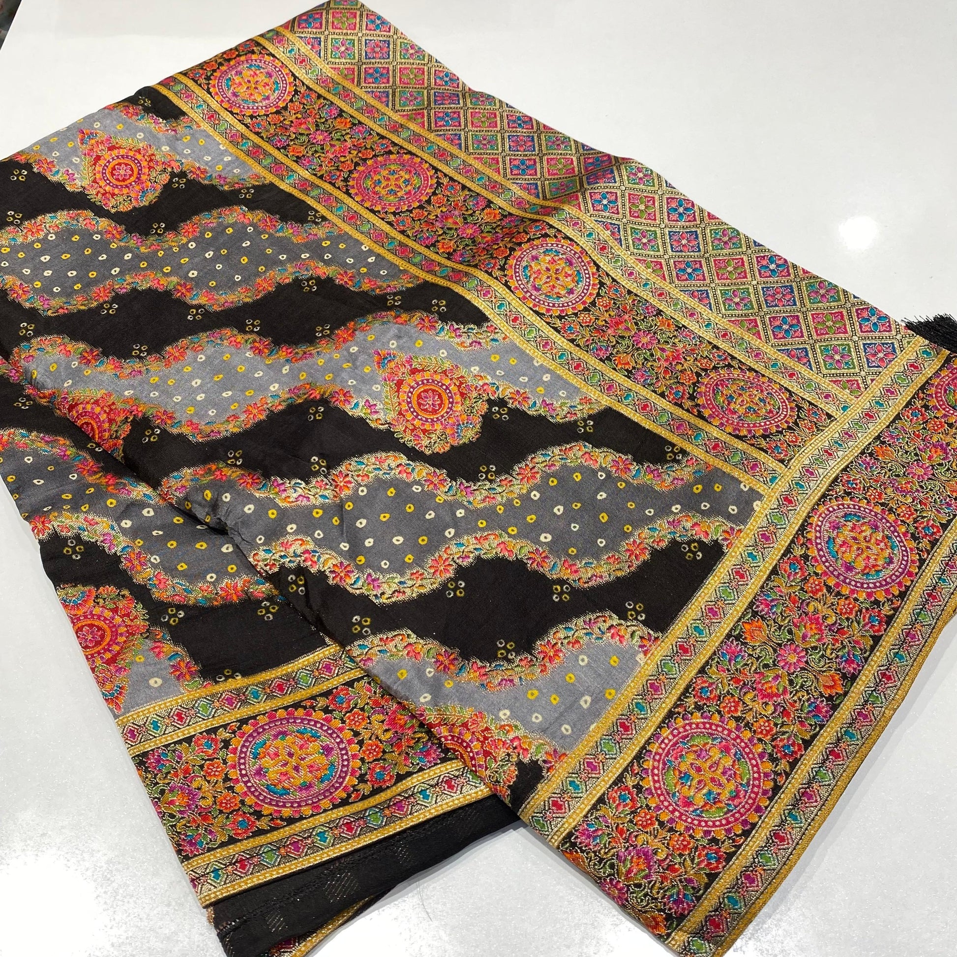 Royal Kashmir Work Pashmina Saree