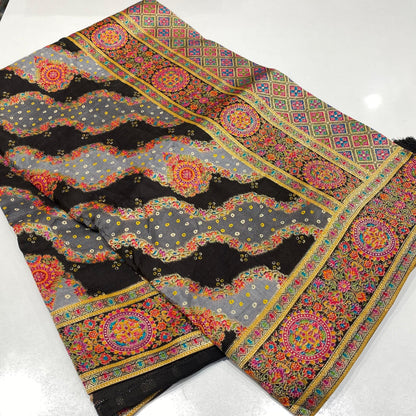 Royal Kashmir Work Pashmina Saree