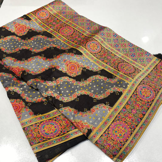 Royal Kashmir Work Pashmina Saree