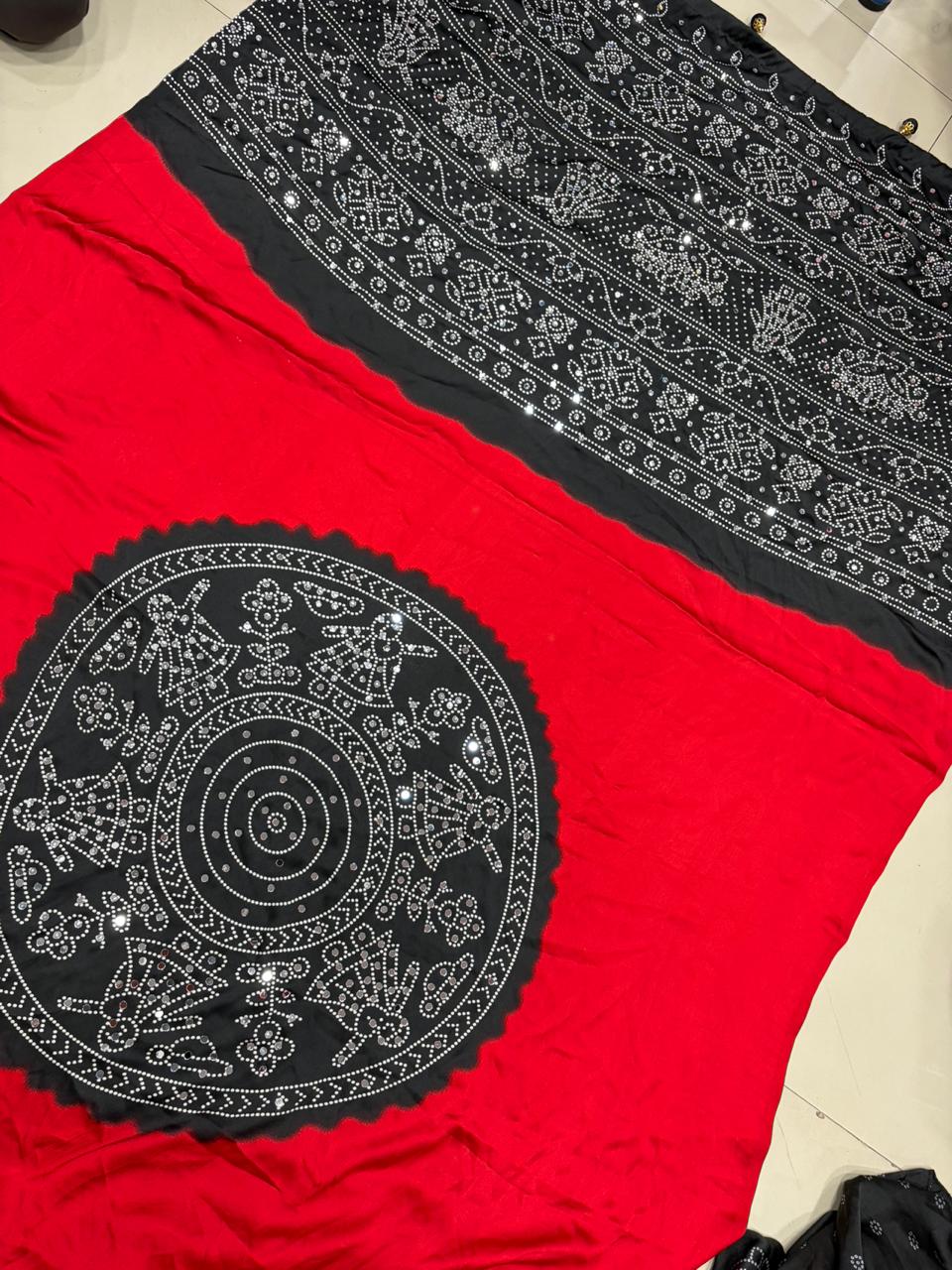 Modal Satin Bandhani Printed Saree