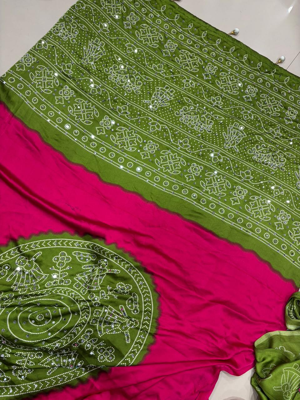 Modal Satin Bandhani Printed Saree